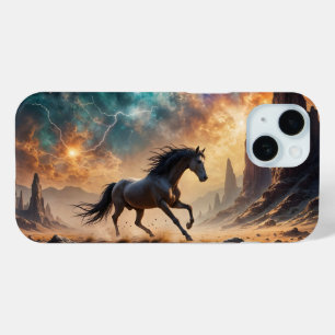 Funda Para iPhone 15 Estallión del desierto salvaje Stallion Nebula rel