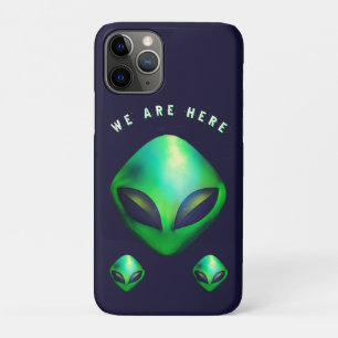 Funda Para iPhone 11 Pro "Estamos Aquí" cabeza de alienígena verde