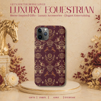 Funda Para iPhone 11 Pro Estampa de caballo ecuestre de lujo personalizada