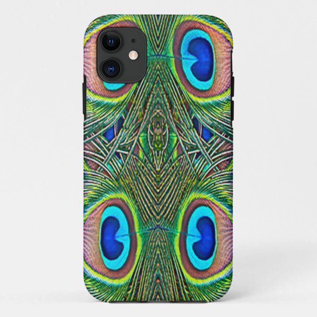 Funda De Case-Mate Para iPhone Estampa de Caleidoscopio de Plumas de Pavo Real (Reverso)