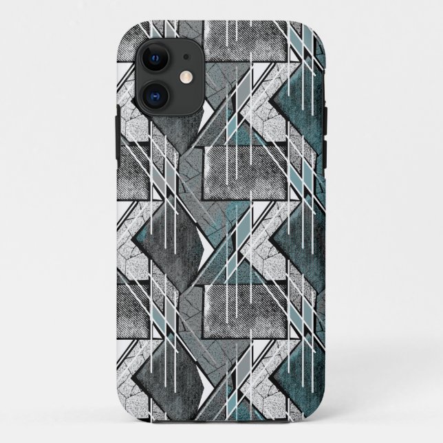 Funda De Case-Mate Para iPhone Estampa geométrica gris claro. (Reverso)