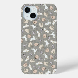 Funda Para iPhone 15 Mini Estampa inspirada en perro durmiendo en gris naran