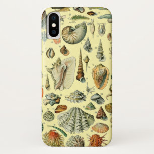 Funda Para iPhone X Estampa vintage de conchas de Adolphe Millot Coste