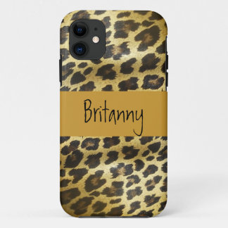 Funda Para iPhone 11 Estampado de animales de oro de la piel del