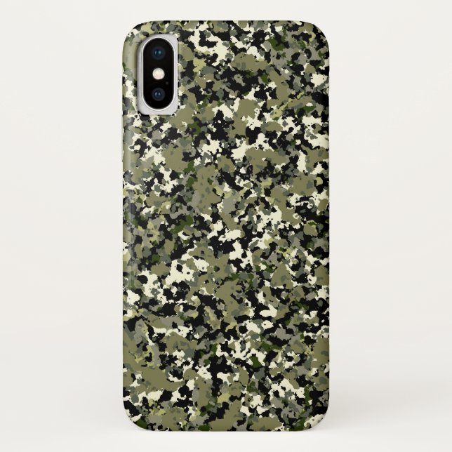 Funda De Case-Mate Para iPhone Estampado de Camuflaje Verde Negro Crema (Reverso)
