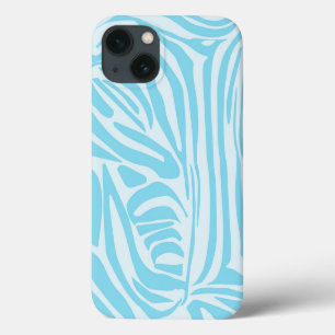 Funda Para iPhone 13 Estampado de cebra azul y blanco en negrita