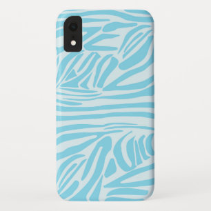 Funda Para iPhone XR Estampado de cebra azul y blanco en negrita
