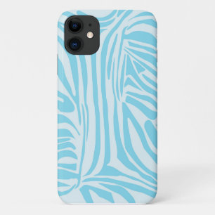 Funda Para iPhone 11 Estampado de cebra azul y blanco en negrita