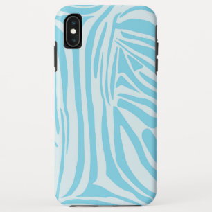 Funda Para iPhone XS Max Estampado de cebra azul y blanco en negrita