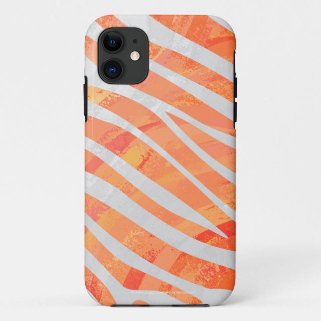 Funda De Case-Mate Para iPhone Estampado de cebra naranja y blanco (Reverso)