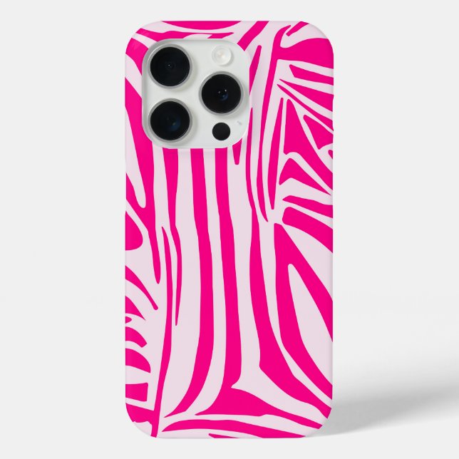 Funda De Case-Mate Para iPhone Estampado de cebra rosa (Reverso )