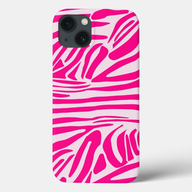 Funda De Case-Mate Para iPhone Estampado de cebra rosa (Reverso)