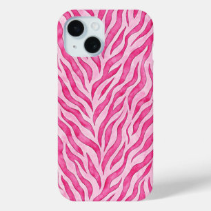 Funda Para iPhone 15 Estampado de cebra rosa vibrante