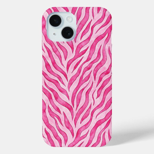 Funda De Case-Mate Para iPhone Estampado de cebra rosa vibrante (Reverso )