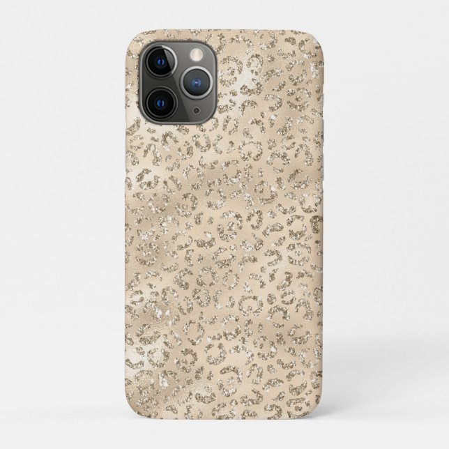 Funda De Case-Mate Para iPhone Estampado de Cuero de Leopardo Guepardo Marrón Ani (Reverso)