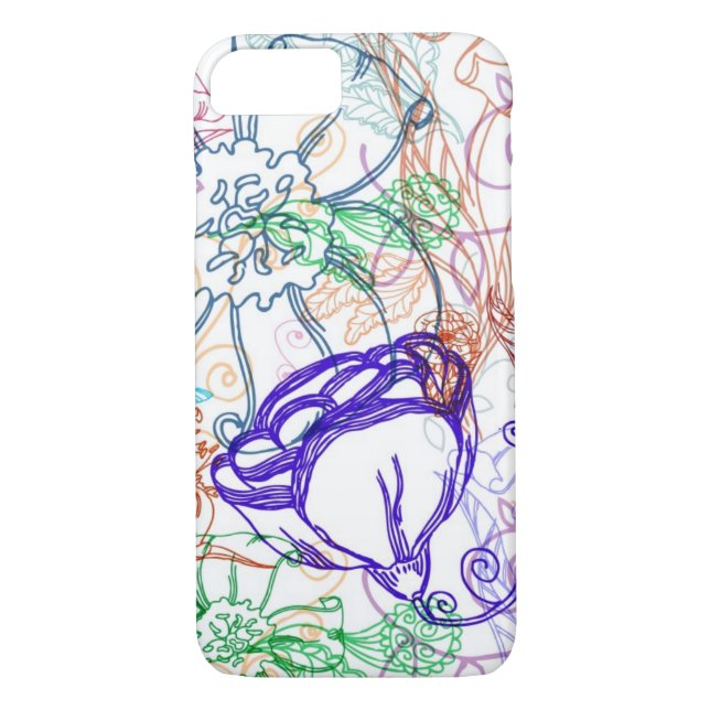Funda De Case-Mate Para iPhone Estampado de flores (Reverso)