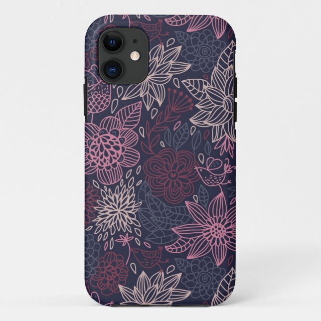 Funda De Case-Mate Para iPhone Estampado de flores 4 (Reverso)