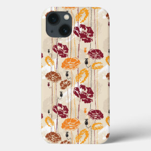 Funda Para iPhone 13 Estampado de flores abstracto 4 de la elegancia