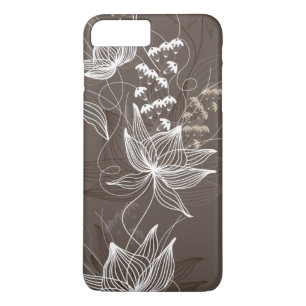 Funda Para iPhone 8 Plus/7 Plus Estampado de flores de Brown oscuro