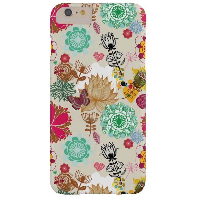 Funda De Case-Mate Para iPhone Estampado de flores en estilo retro (Reverso)