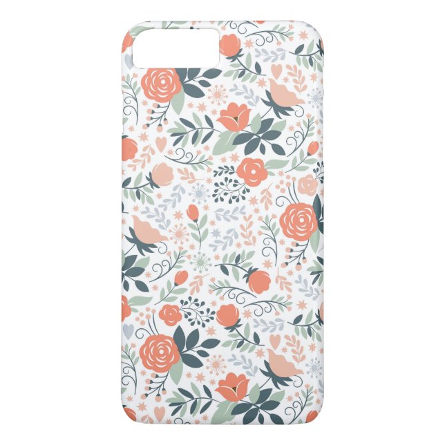 Funda De Case-Mate Para iPhone Estampado de flores lindo femenino (Reverso)