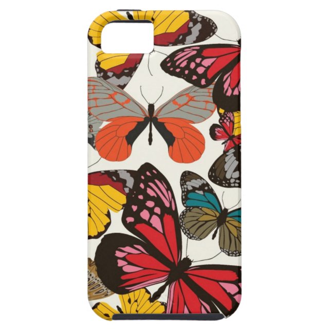 Funda De Case-Mate Para iPhone Estampado de flores retro (Atrás)