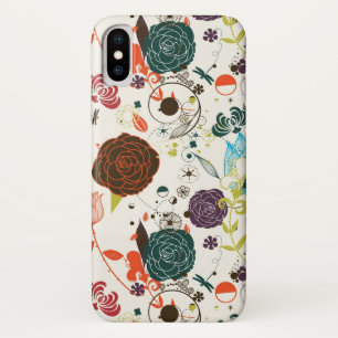 Funda Para iPhone X Estampado de flores retro 2