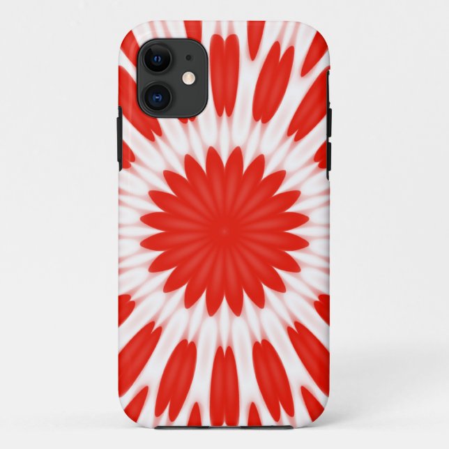 Funda De Case-Mate Para iPhone Estampado de flores rojo y blanco (Reverso)