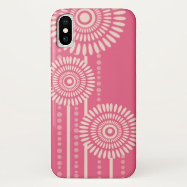 Funda De Case-Mate Para iPhone Estampado de flores rosado moderno (Reverso)