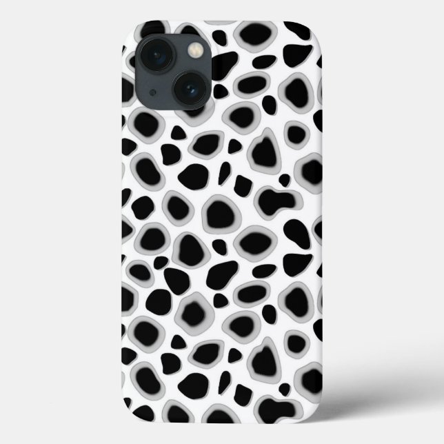 Funda De Case-Mate Para iPhone Estampado de leopardo - Blanco y negro (Reverso)