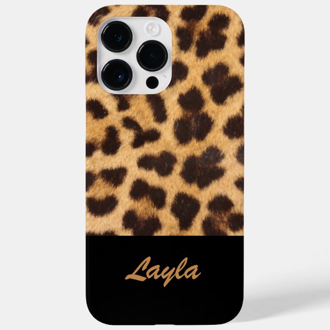 Funda De Case-Mate Para iPhone Estampado de leopardo Pelo de animal Personalizado (Reverso)