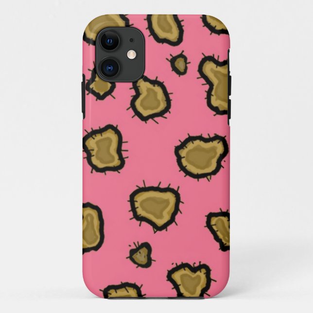 Funda De Case-Mate Para iPhone Estampado de leopardo rosa (Reverso)