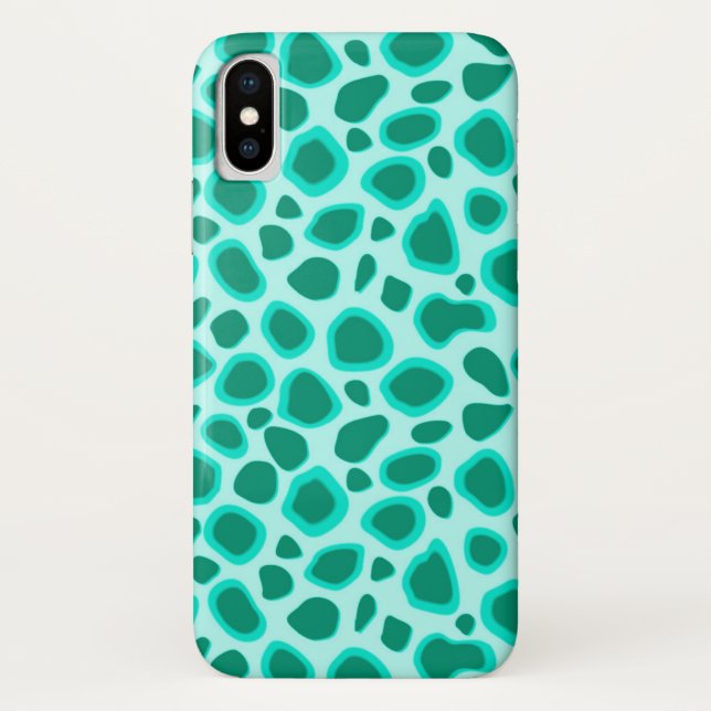 Funda De Case-Mate Para iPhone Estampado de leopardo - Turquesa y Aqua (Reverso)