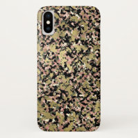 Estampado de patrón de camuflaje dorado rosa verde