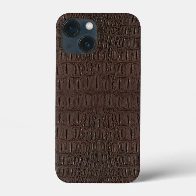 Funda De Case-Mate Para iPhone Estampado de piel de caimán marrón (Reverso )