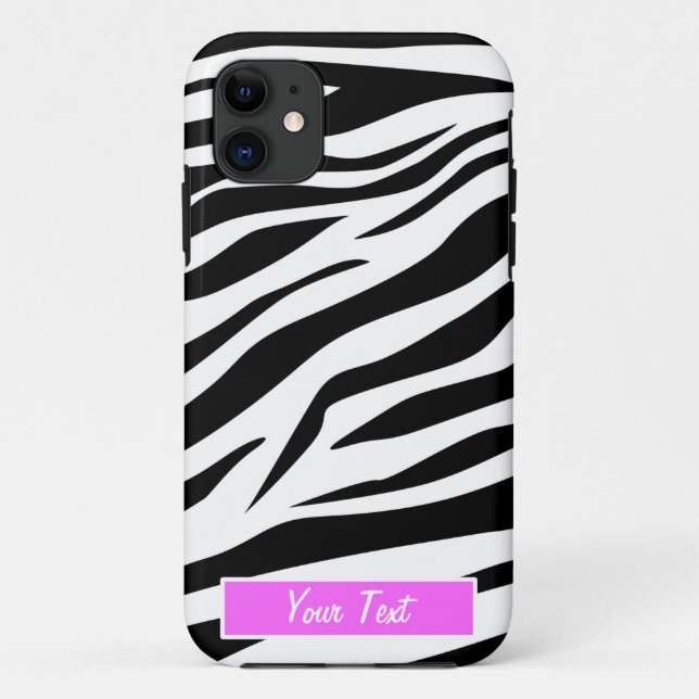 Funda De Case-Mate Para iPhone Estampado de zebra negro/blanco - personalice (Reverso)