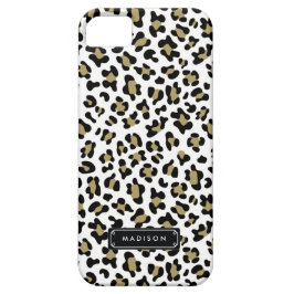 Funda Para iPhone 11 Estampado leopardo beige del oro salvaje elegante
