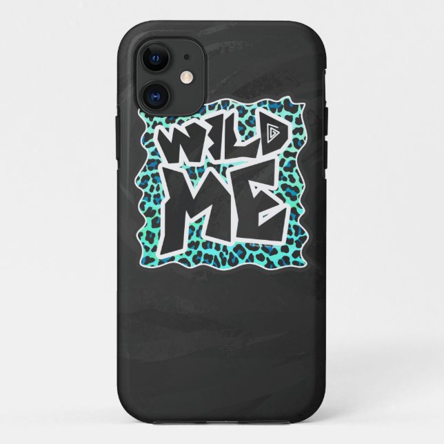 Funda De Case-Mate Para iPhone Estampado Leopardo Negro y Azul Turquesa (Reverso)
