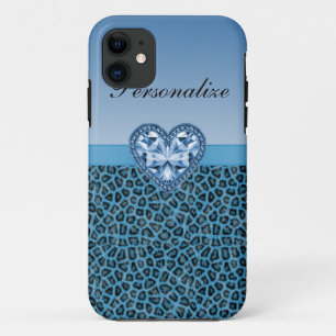 title_seo2 Estampado leopardo y corazón negros y azules de