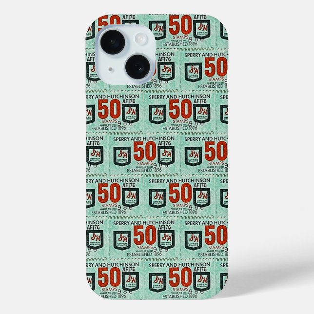 Funda De Case-Mate Para iPhone Estampillas verdes antiguas (Reverso )