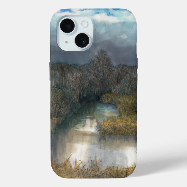 Funda De Case-Mate Para iPhone estanque de otoño (Reverso )