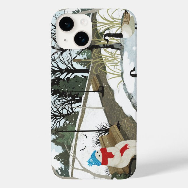 Funda De Case-Mate Para iPhone Estanque de patos - Invierno (Reverso )
