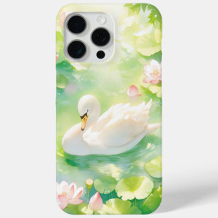Funda Para iPhone 15 Pro Max Estanque del Loto del Cisne