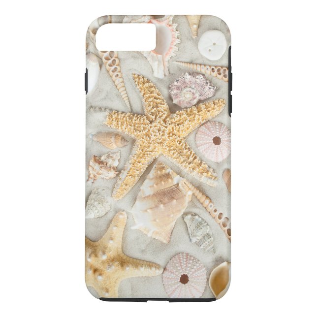 Funda De Case-Mate Para iPhone Estanques de playa (A collection of seashells and a starfish scattered on a sandy beach!)