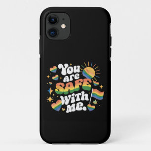 Funda Para iPhone 11 Estás a salvo conmigo LGBT Rainbow Gay