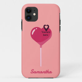 Funda Para iPhone 11 Estás en mi amor rosa del corazón del Lollypop