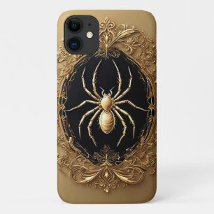 Funda Para iPhone 11 Estatua de araña dorada sobre diseño intrincado de
