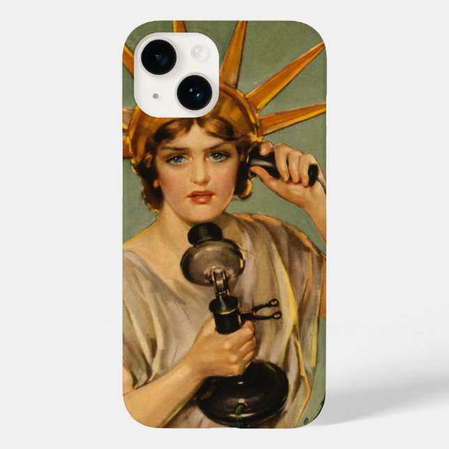 Funda De Case-Mate Para iPhone Estatua de la Libertad, anuncio de guerra patrióti (Reverso )