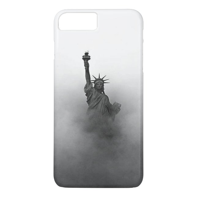 Funda De Case-Mate Para iPhone Estatua de la libertad cubierta de niebla (Reverso)