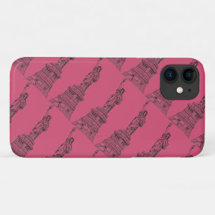 Funda Para iPhone 11 Estatua de la Libertad, de color rosa caliente